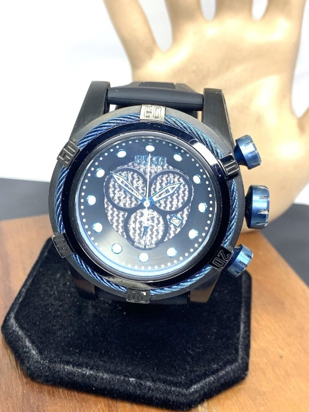 Invicta Men's Watch 19485 Reserve Bolt Zeus Swiss Black Chronograph Rubber Strap